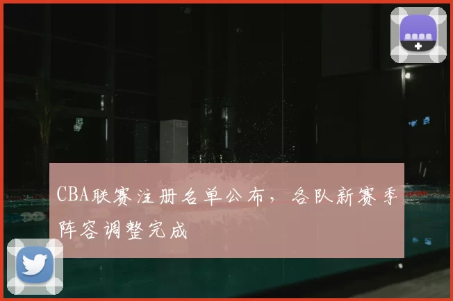 CBA联赛注册名单公布,各队新赛季阵容调整完成